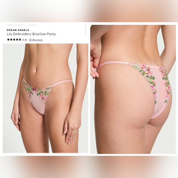 Victoria's secret DREAM ANGELS Lily Embroidery Brazilian Panty MEDIUM - Picture 1 of 9